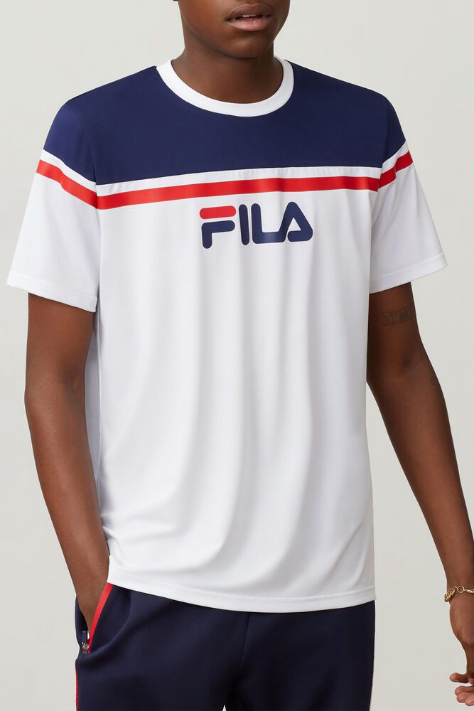 Fila Miesten Paidat Zelic Crew Valkoinen - FALZ-30824